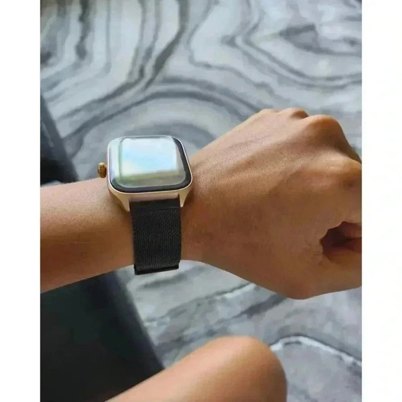 Sleek Black Milanese Mesh Band - Picture 2 of 3